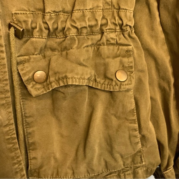 Forever 21 olive green military fatigue style jacket with cargo pockets Sz S - Picture 6 of 11